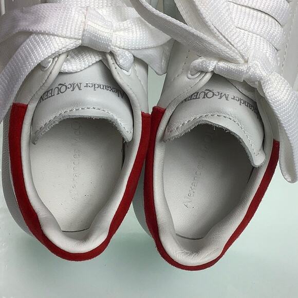 Alexander McQueen Molly Kids White Luster Red leather sneakers SZ 26 or 9.5 EUC - Picture 8 of 16